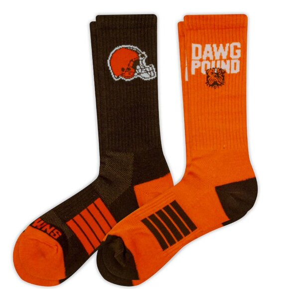 NFL Cleveland Browns Long 2-pack Crew Socks M-L (8-12) - Picture 3 of 3